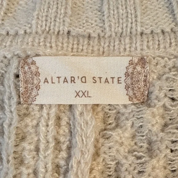 Altar'd State Cream V-Neck Sweater Vest - Picture 2 of 2